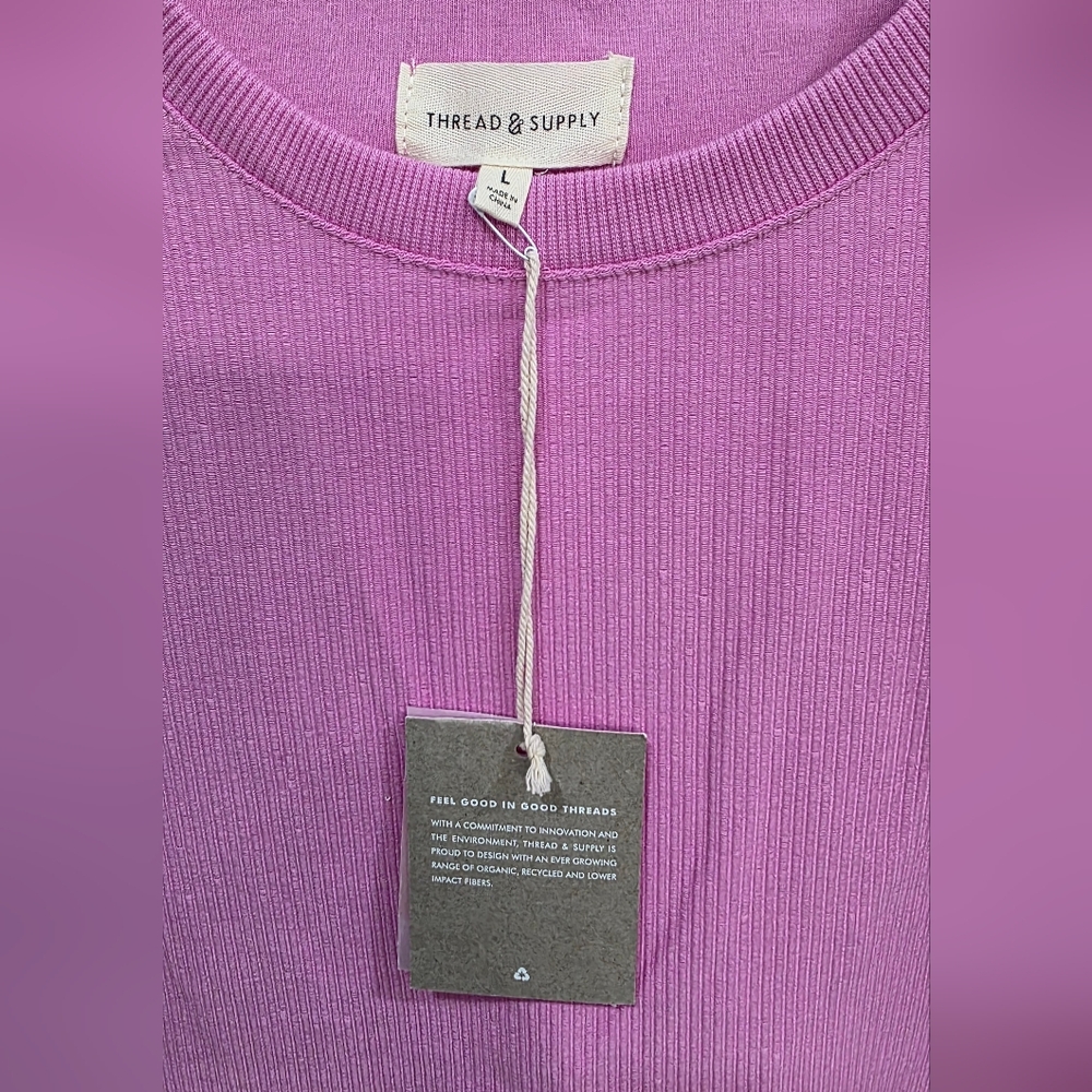 Thread & Supply Pink Ribbed Top - Picture 3 of 5